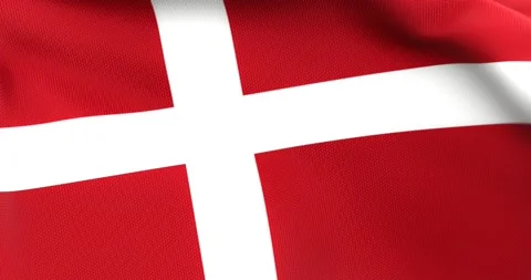 Flag of Denmark Waving 3D Animation Close up, 4K UHD 60 FPS Video stock 162186005