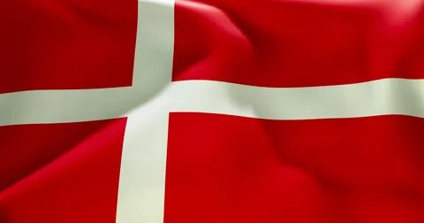 Flag of Denmark waving high resolution 10K+ size Stock Illustration