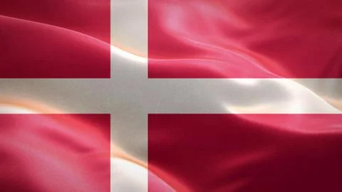 Flag of Denmark waving in the wind. 3D Waving flag design. Stock Illustration