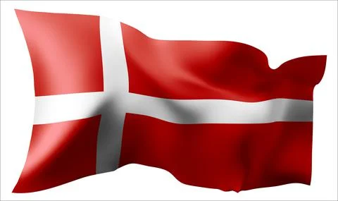 Flag of the Denmark waving in the wind. Stock Illustration