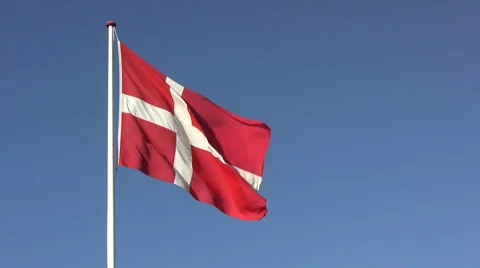 The flag of Denmark in wind gusts Stock-Footage 44411267