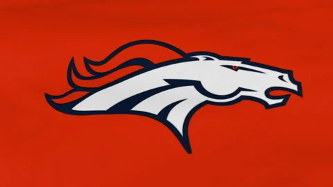 Flag with Denver Broncos Team Logo Stock Footage