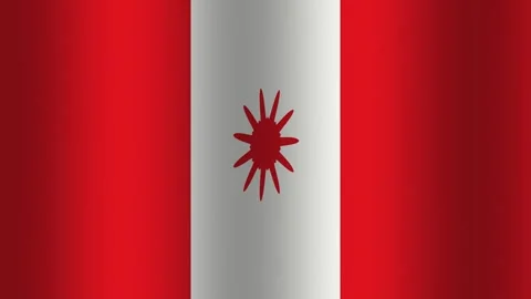Flag design featuring red and white colors with a star Stock Footage 338038150