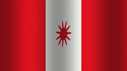 Flag design featuring red and white elements with a Stock Footage 338169839