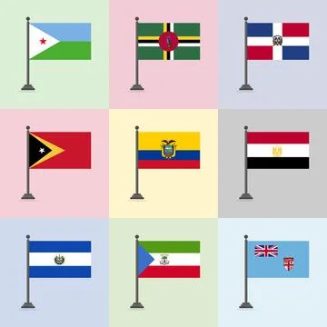 Flag Design Template Design Illustrazione stock