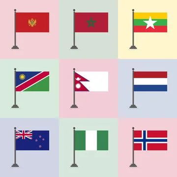 Flag Design Template Design Stock Illustration