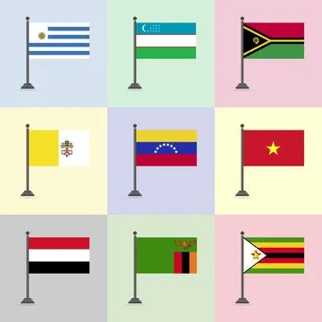 Flag Design Template Design Illustrazione stock