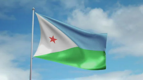 Flag of Dijbouti  스톡 동영상 435795