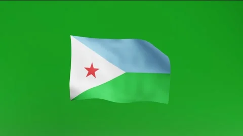 Flag of Djabouti Stock Footage 162025671