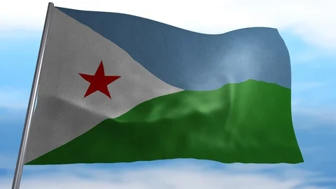 Flag of Djibouti Stock Footage 118613127