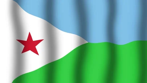 Flag of Djibouti Stock Footage 175725897