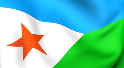 Flag of djibouti Stock Illustration