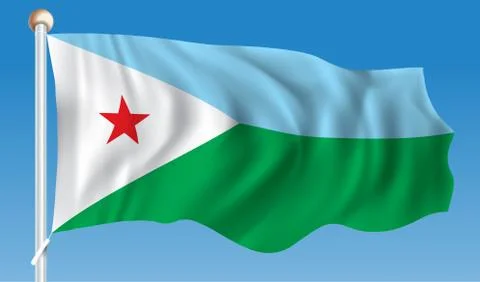Flag of Djibouti Stock Illustration