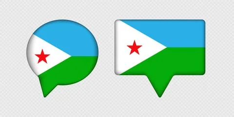 Flag of Djibouti in speech bubble. Stock Illustration