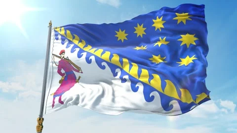 Flag of Dnipropetrovsk Oblast Stock Footage 343557165