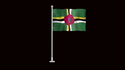 Flag of Dominica waving Stock Footage 318780876