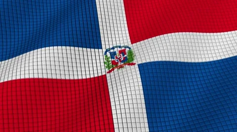 Flag of the Dominican Republic is developing waves. Looped. Full HD 1080. 動画素材 55157612