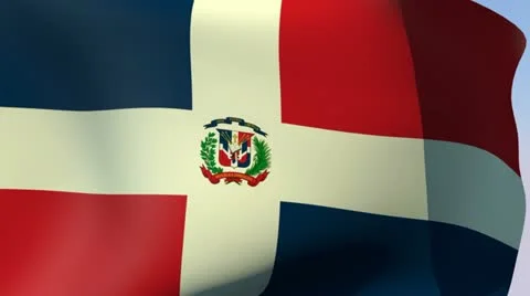 Flag of Dominican Republic HD Stock Footage 14199334