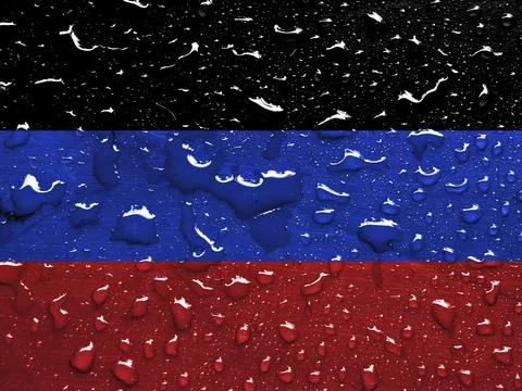 Flag of Donetsk, Krivoy Rog Soviet with rain drops Stock Illustration