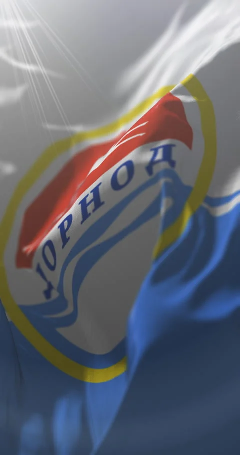 Flag of Dornod Province, Mongolia. Loop. 4K Vertical Stock Footage 318708699