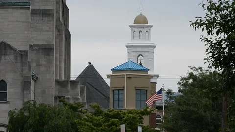 Flag in Downtown Scranton, PA Stock Footage 111288411