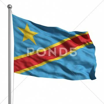 Flag of the dr congo Stock Illustration