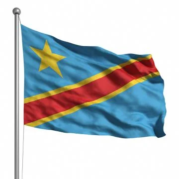 Flag of the dr congo Stock Illustration