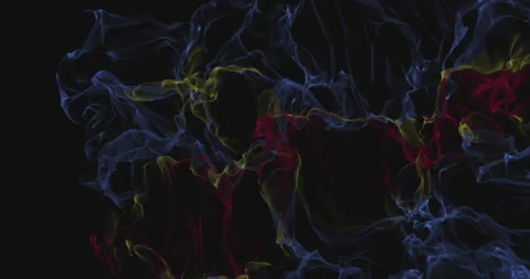 Flag DR Congo  turns into smoke. State weakening concept, alpha channel. Stock Footage 172500413