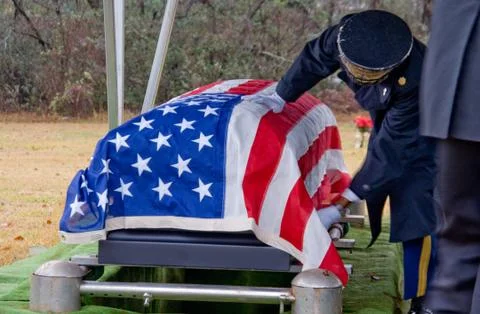 Flag Draped Coffin Stock Photos