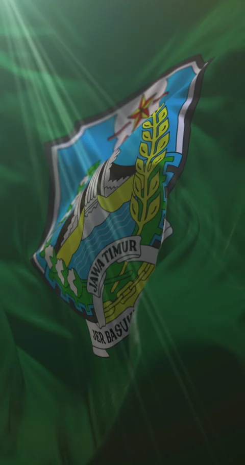 Flag of East Java, Indonesia. Loop. 4K Vertical Vídeo Stock 311316090