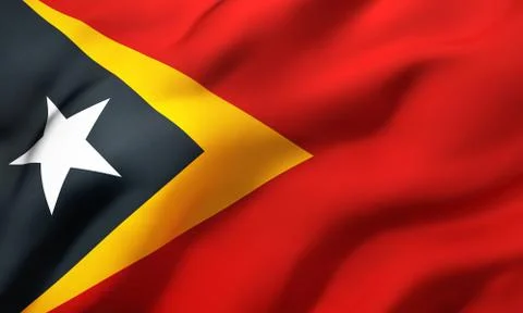 Flag of East Timor blowing in the wind Stock Illustration