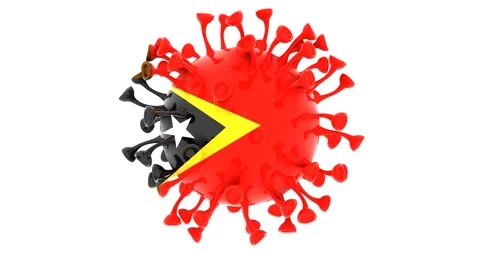 Flag of East Timor on Seamless looping 3D animation of the covid-19 Corona Virus Stock Footage 167739050