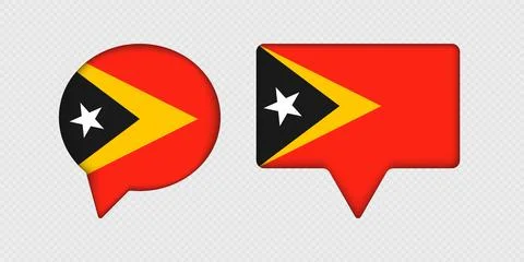 Flag of East Timor in speech bubble. Illustrazione stock