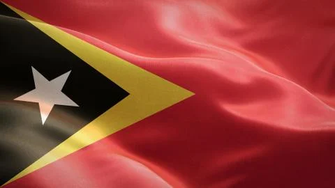 Flag of East Timor waving in the wind. 3D Waving flag design. Stock Illustration