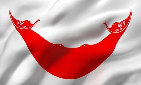 Flag of Easter Island blowing in the wind Stock Illustration