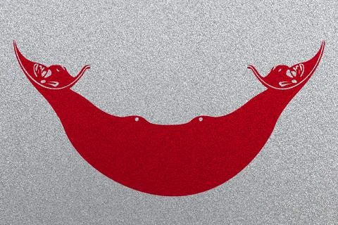 Flag of Easter Island Rapa Nui, Fabric flag of Easter Island Rapa Nui. East.. Stock Illustration