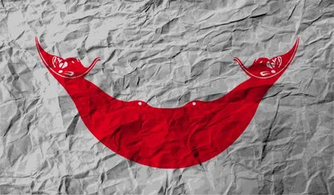 Flag of Easter Rapa Nui, CHILE with old texture. イラスト素材