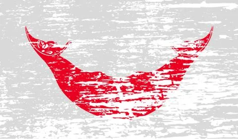 Flag of Easter Rapa Nui, CHILE with old texture. 스톡 일러스트