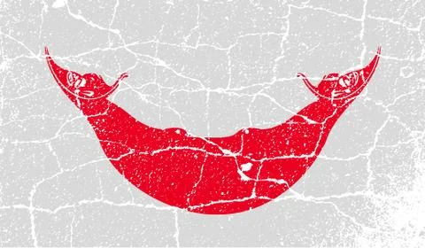 Flag of Easter Rapa Nui, CHILE with old texture. Vector 스톡 일러스트