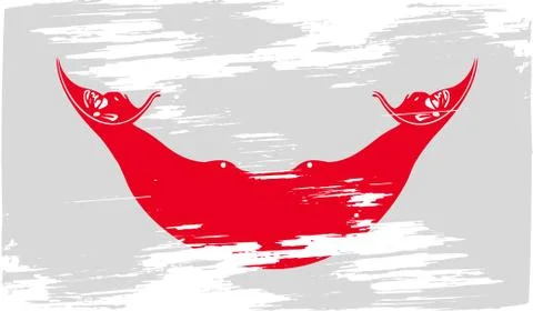 Flag of Easter Rapa Nui, CHILE with old texture. Vector イラスト素材