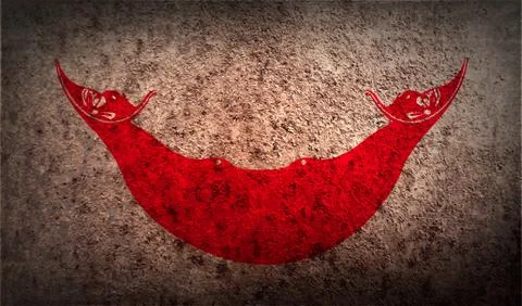 Flag of Easter Rapa Nui, CHILE with old texture. Vector イラスト素材