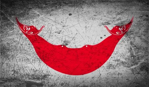 Flag of Easter Rapa Nui, CHILE with old texture. 스톡 일러스트