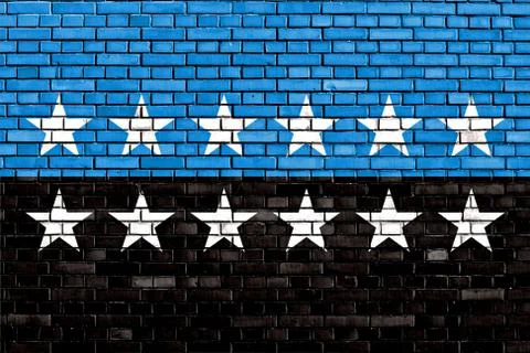 Flag of ECSC painted on brick wall Stock Photos