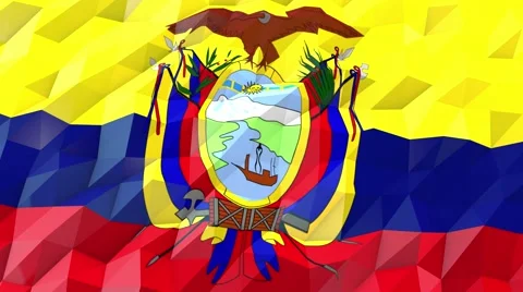 Flag of Ecuador 3D Wallpaper Illustration Stock Footage 66418921