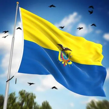 Flag of Ecuador Flag of Ecuador , This is a computer generated and 3d rend... Foto stock