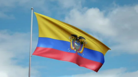 Flag of Ecuador Video stock 442615