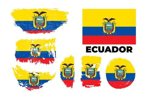 Flag of Ecuador, Republic of Ecuador. Template for award design Stock Illustration