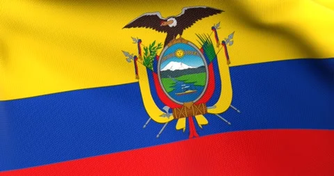 Flag of Ecuador Waving 3D Animation Close up, 4K UHD 60 FPS Stock Footage 162186070