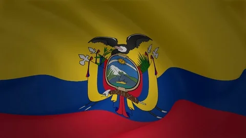 Flag of Ecuador waving in the wind animation Stock Footage 90877462