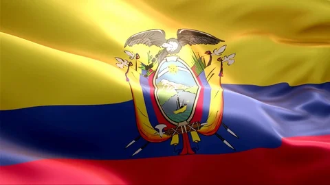 Flag of Ecuador waving in the wind. Stock Footage 129182390